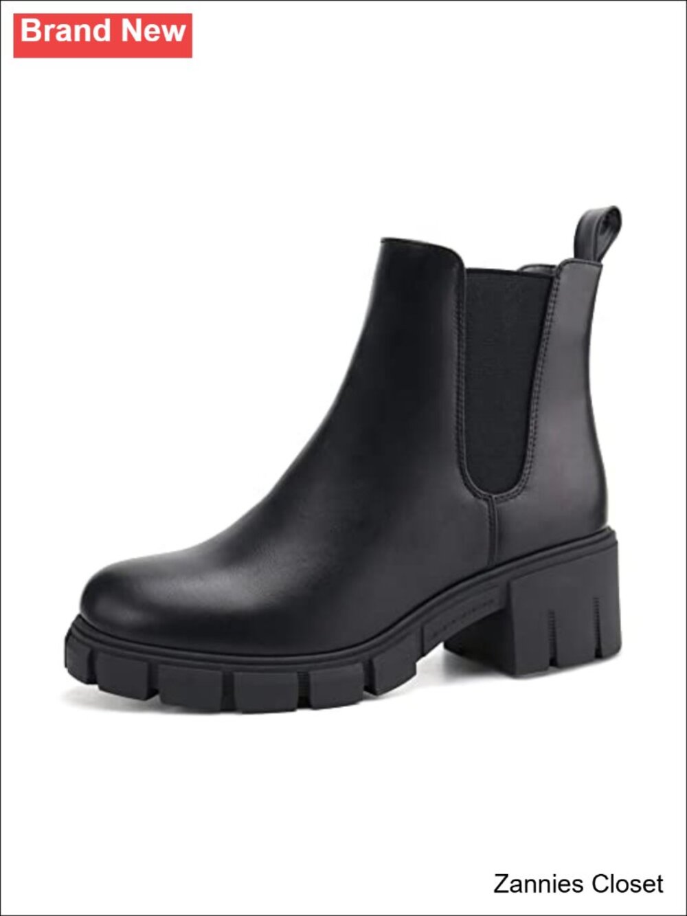 ✨ Women's Platform Chelsea Ankle Boots Chunky Heel Faux Leather